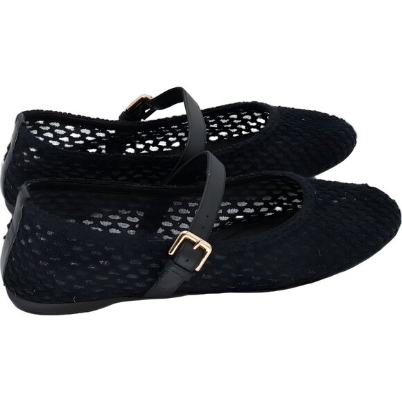 Arezzo Abby Woven Mary Jane Ballet Flats Black Women's US 11M - Picture 3 of 6